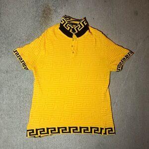 Versace Yellow Patterned Men's Shirt